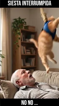¡Despertar EXPLOSIVO! ? Pobre abuelo... #gatitos #bromas #siesta #humor #fail #funnycats #mascotas