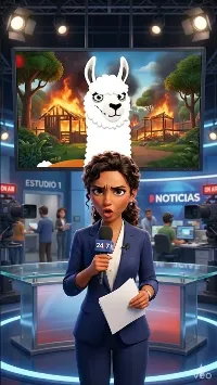Noticiario del adiós. Incendio en el Zoo.  #humor #animation #comedia #memes #animales #zoo #llamas